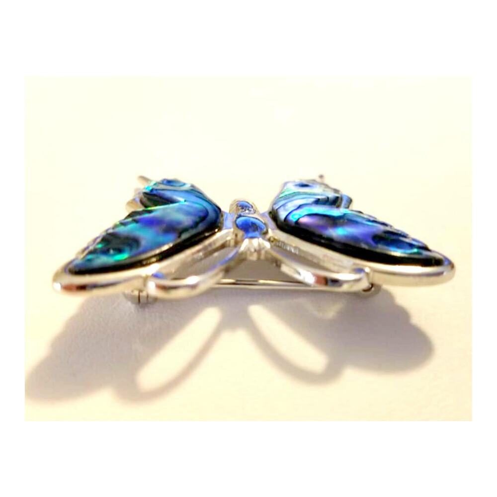 Vintage Abalone Butterfly Brooch - Picture 3 of 10